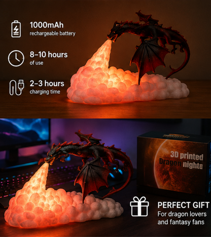 Lámpara Dragón de Fuego 3D — Edición Coleccionista Lumicraft