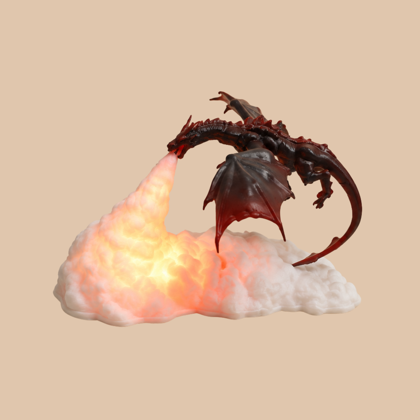 Lámpara dragón 3D LED LumiCraft, ángulo diagonal